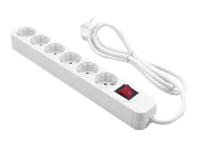 MediaRange MRCS206 - Steckdosenleiste - Ausgangsanschlüsse: 6 - 1.4 m Schnur - weiß