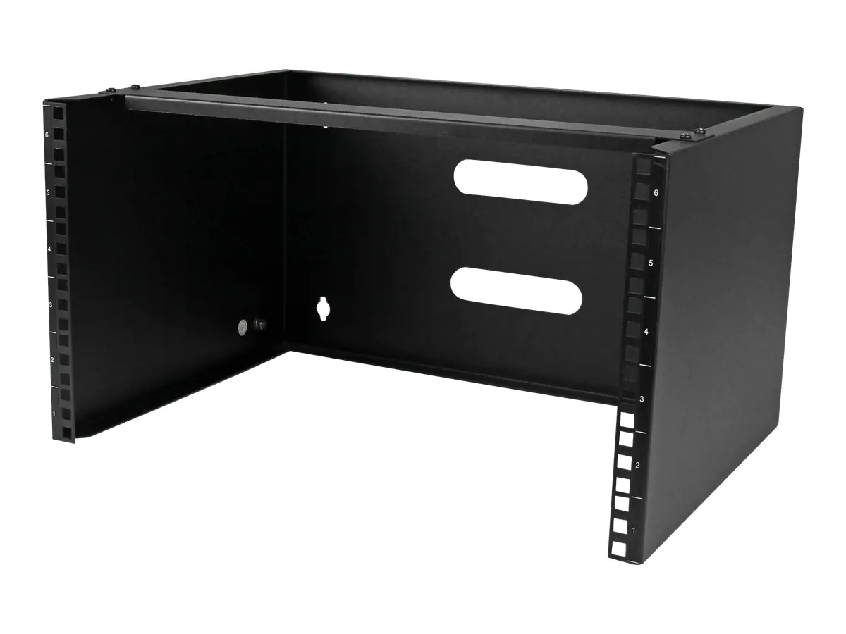 StarTech Halterung für Patchpanel, 6U Rack für Wandmontage, Befestigung für Netzwerk-Geräte, robuste Konstruktion, Slotblech für Patchfeld, 35,5 cm tief, in Schwarz - Gehäuse - geeignet für Wandmontage - Schwarz - 6U - 48.3 cm (19")