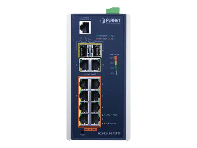 Planet IGS-4215-8P2T2S - Switch - managed - 8 x 10/100/1000 (PoE+)