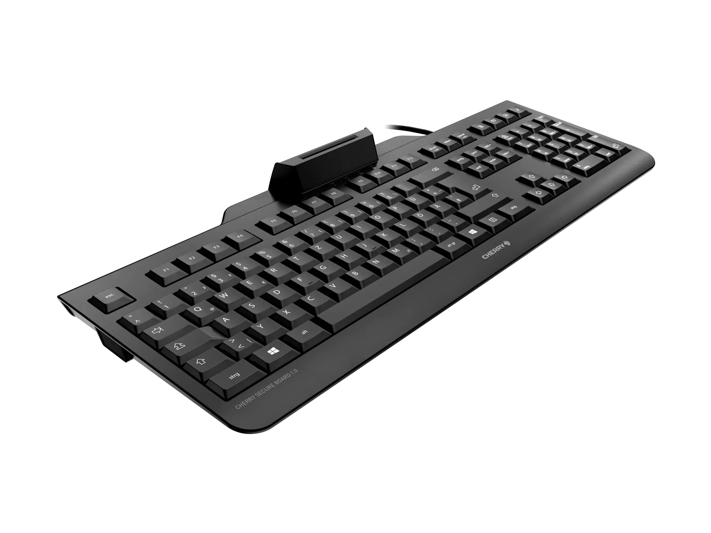 CHERRY SECURE BOARD 1.0 - Tastatur - mit NFC - USB - Deutsch - Tastenschalter: CHERRY LPK - Schwarz