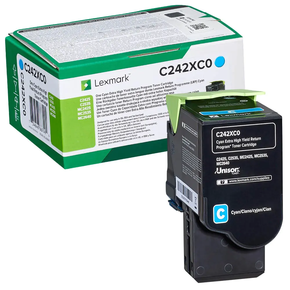 Lexmark - Extrahohe Kapazität - Cyan - Original - Tonerpatrone LCCP, LRP - für Lexmark C2425dw, C2535dw, MC2425adw, MC2535adwe, MC2640adwe
