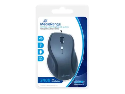 MediaRange - Maus - optisch - 5 Tasten - kabelgebunden - USB