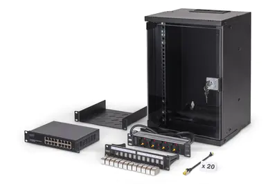 DIGITUS Netzwerk-Set SOHO Pro, 254 mm (10") - 9HE, 315 x 300 mm (B x T) DN-49103-SET