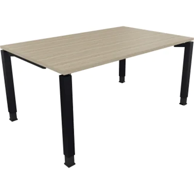 Schreibtisch Vierfuß Quadratrohr B1600xT1000xH680-820 an/Eiche Natur