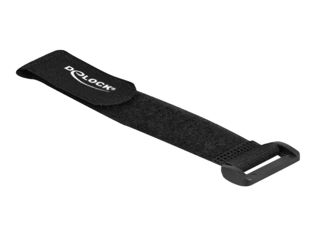 Delock - Klettverschluss-Cinchkabelbinder - 19 cm - Schwarz (Packung mit 5)