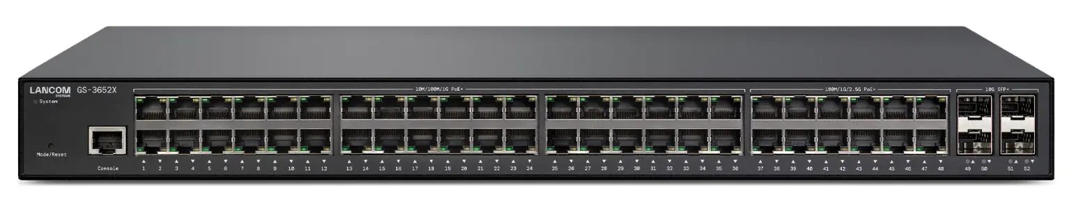 LANCOM GS-3652X - Switch - L3 - managed - 36 x 10/100/1000 + 12 x 100/1000/2.5G + 4 x 10 Gigabit SFP+ - an Rack montierbar