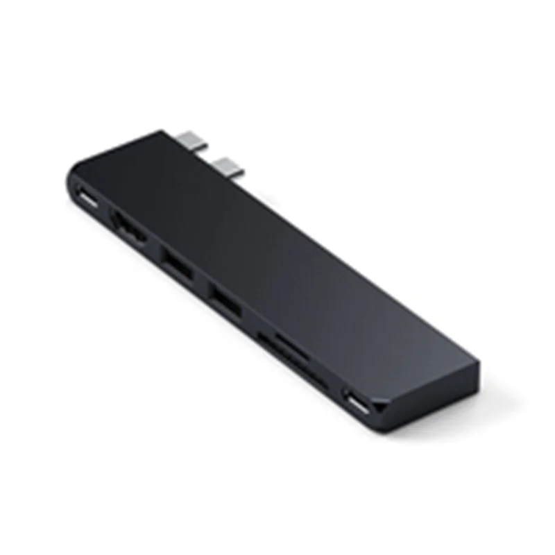 Satechi ST-HUCPHSD, Andocken, USB 3.2 Gen 2 (3.1 Gen 2) Type-C, 100 W, 1.4/2.3, Schwarz, Midnight