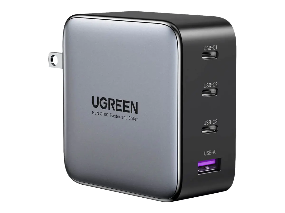 Ugreen - Netzteil - 100 Watt - 5 A - PD 3.0, QC 4+ - 4 Ausgabeanschlussstellen (USB, 3 x USB-C) - Europa
