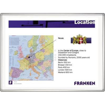 Franken Schreibtafel Projektion SC881220 emailliert