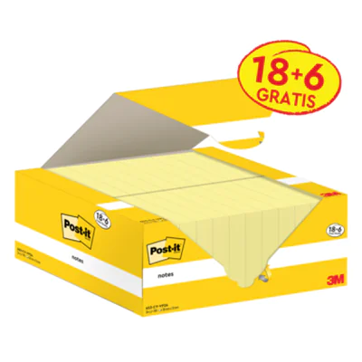 Post-it® Haftnotiz Notes Promotion 38 x 51 mm (B x H) gelb 100 Bl./Block 24 Block/Pack.