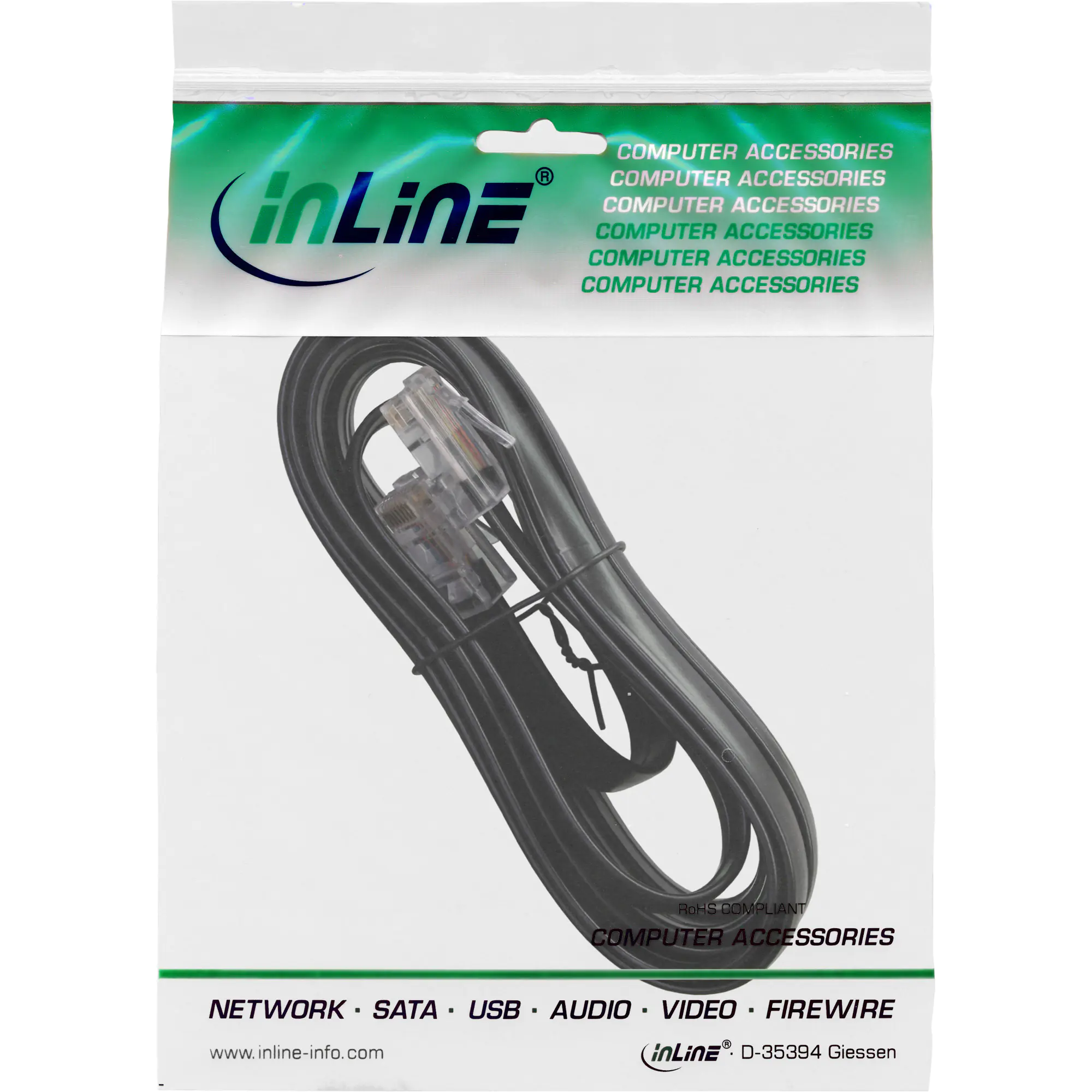 InLine ISDN Anschlusskabel - RJ45 Stecker/Stecker (8P8C) - 3m 68813A