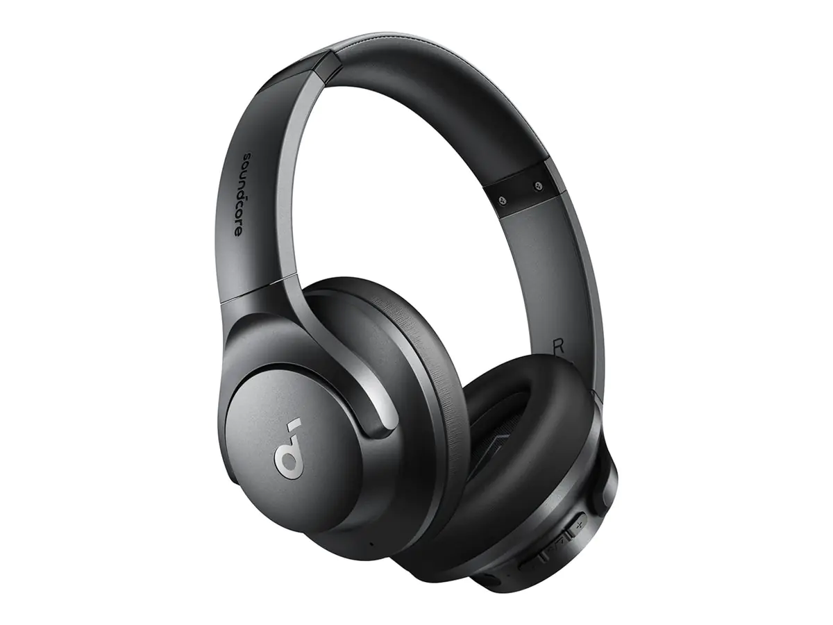 Soundcore Q20i - Kopfhörer mit Mikrofon - ohrumschließend - Bluetooth - kabellos, kabelgebunden - aktive Rauschunterdrückung - 3,5 mm Stecker - Schwarz
