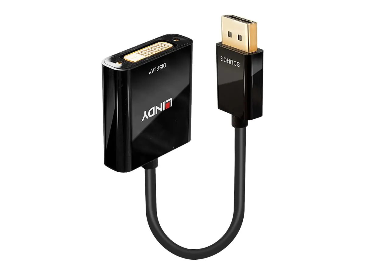 Lindy DisplayPort an DVI-D Adapter (aktiv, Eyefinity, Surround, Collage kompatibel) - Videokonverter - Parade PS171 - DisplayPort - DVI - Schwarz