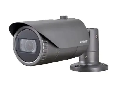 Hanwha WiseNet Q QNO-7082R - Netzwerk-Überwachungskamera - Bullet - Farbe (Tag&Nacht) - 4 MP - 2560 x 1440 - motorbetrieben - Audio - Composite - LAN 10/100 - MJPEG, H.264, H.265 - Gleichstrom 12 V / PoE Klasse 3