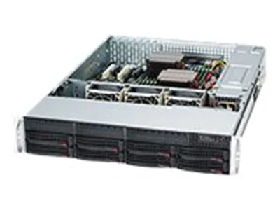 Supermicro SC825 TQC-R802LPB - Rack-Montage 2U - enhanced E-ATX - SATA/SAS - Hot-Swap 800 Watt - Schwarz