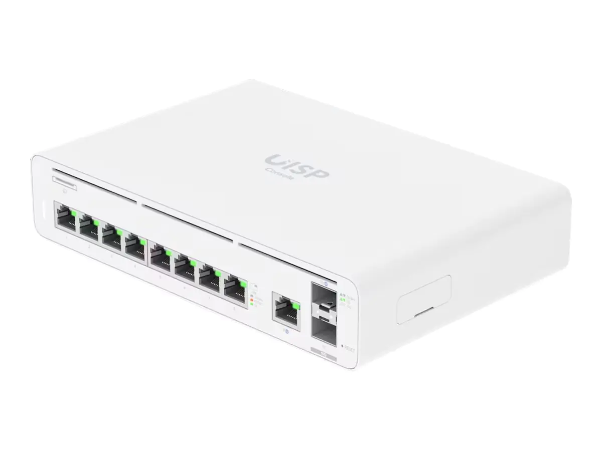 Ubiquiti UISP - Switch - managed - 9 x 10/100/1000 + 2 x 1 Gigabit / 10 Gigabit SFP+ - Desktop, an Rack montierbar