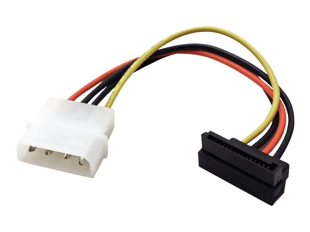 Roline - Netzteil - interne Stromversorgung, 4-polig (M) zu SATA-Stromstecker (W) - 10 cm - 90° Stecker