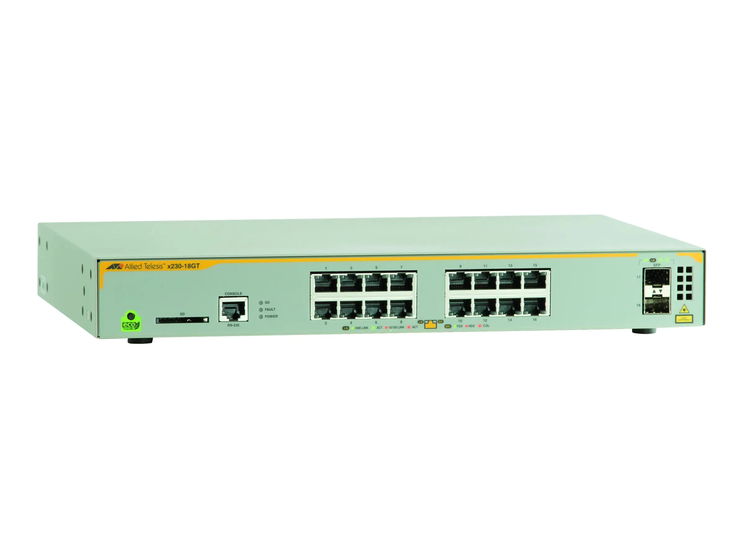 Allied Telesis AT x230-18GT - Switch - L2+ - managed - 16 x 10/100/1000 + 2 x SFP - Desktop, an Rack montierbar, wandmontierbar