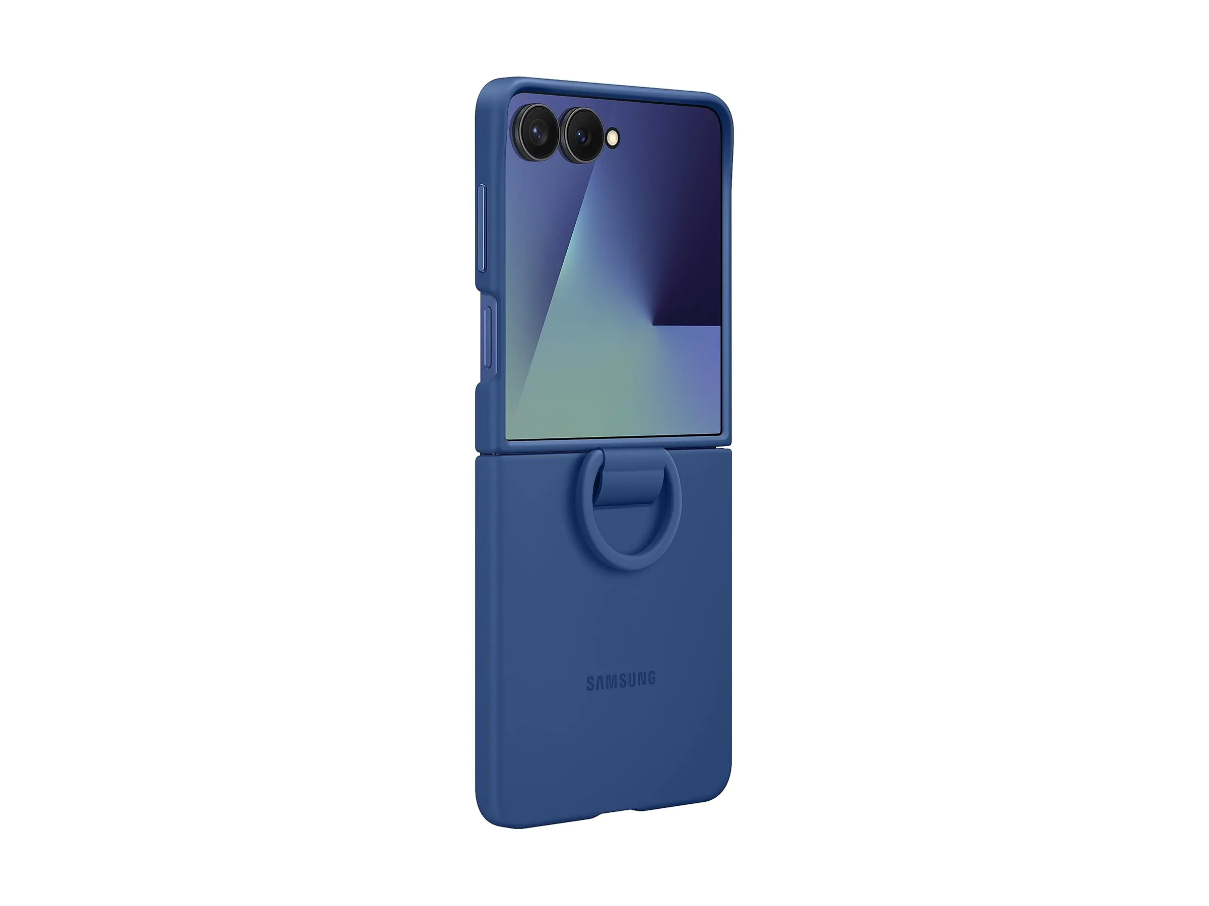 Samsung EF-PF766 - Hintere Abdeckung für Mobiltelefon - mit Ring - Silikon - Blau
