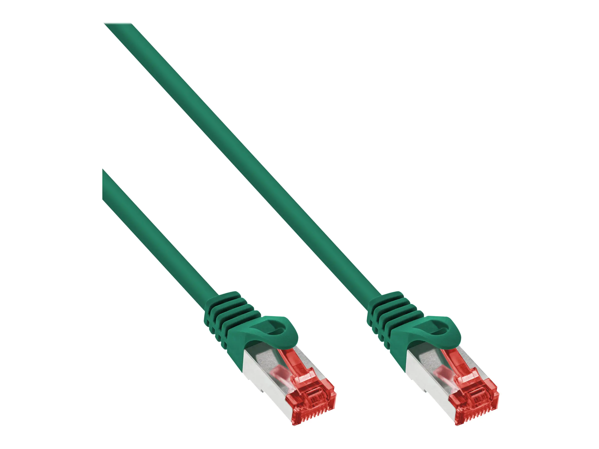 InLine - Patch-Kabel - RJ-45 (M) zu RJ-45 (M) - 3 m - SFTP, PiMF - CAT 6 - geformt, ohne Haken, robust - grün (Packung mit 30)