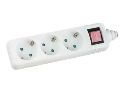 InLine - Steckdosenleiste - Ausgangsanschlüsse: 3 - 1.5 m Schnur - weiß