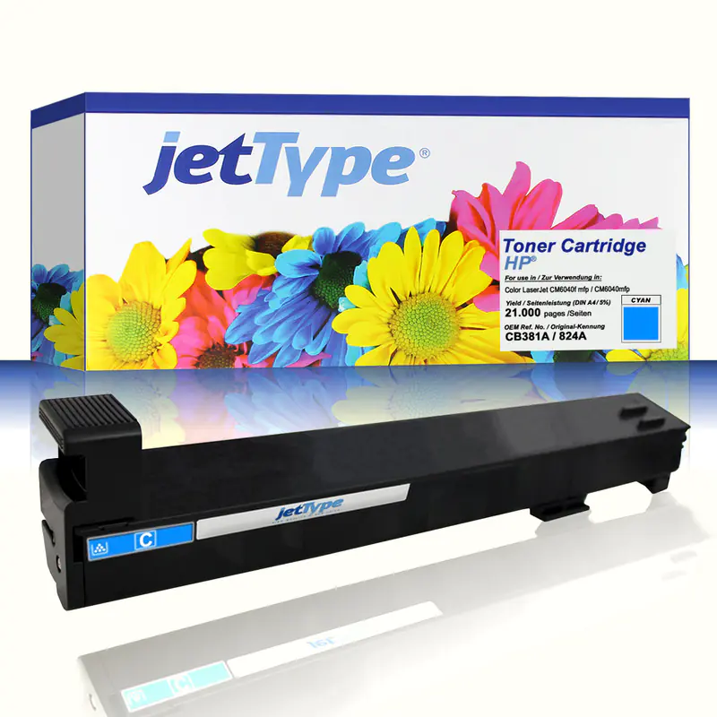 jetType Toner kompatibel zu HP CB381A 824A cyan 21.000 Seiten 1 Stück