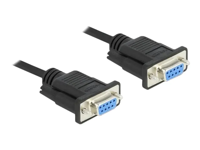 Delock - Kabel seriell - DB-9 (W) zu DB-9 (W) - 1 m - Daumenschrauben - Schwarz