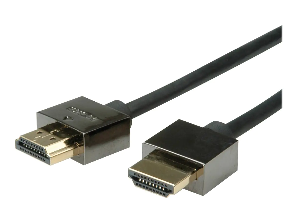 Roline - HDMI-Kabel mit Ethernet - HDMI männlich zu HDMI männlich - 1.5 m - abgeschirmt - Schwarz - 4K Unterstützung