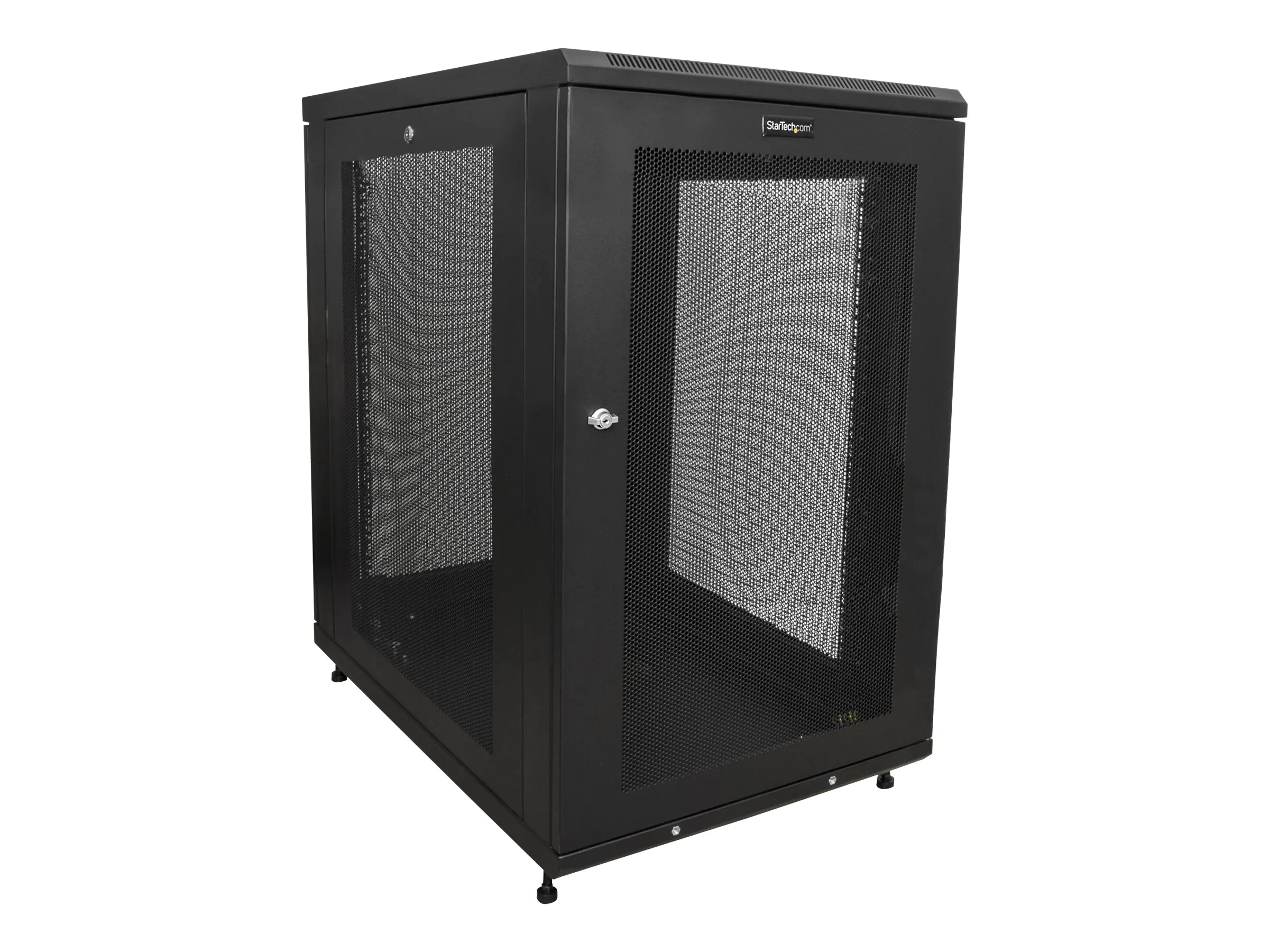 StarTech.com Startech 18HE ServerRack/Schrank - 4 Pfosten mit einstellbarer Tiefe (6 bis 76cm) RK1833BKM