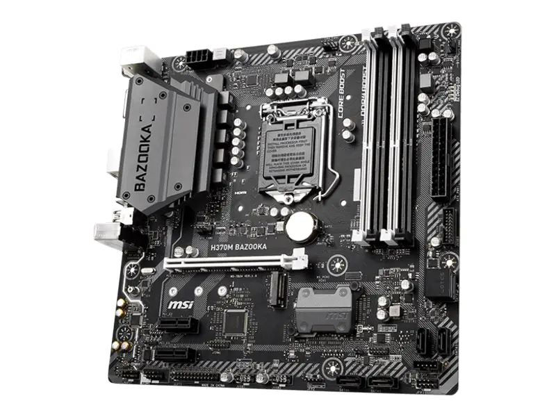 MSI H370M BAZOOKA - Motherboard - micro ATX - LGA1151 Socket - H370 - USB 3.1 Gen 1, USB-C Gen1 - Gigabit LAN - Onboard-Grafik (CPU erforderlich)