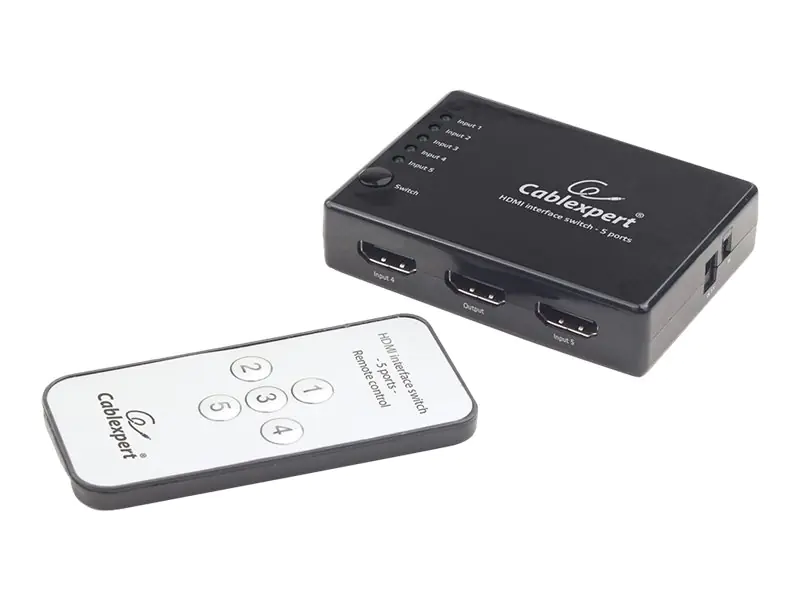 Cablexpert DSW-HDMI-53 - Video/Audio-Schalter - 5 x HDMI - Desktop