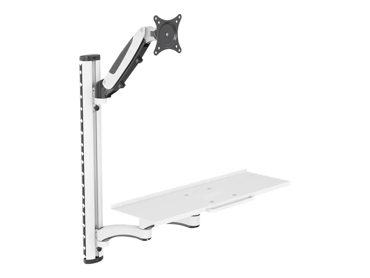 DIGITUS DA-90451 - Befestigungskit (CPU Wandhalterung, sit/stand workstation mount) - für Monitor / Tastatur - Aluminium, Stahl - Schwarz, weiß - Bildschirmgröße: 81.3 cm (32") - Wandmontage