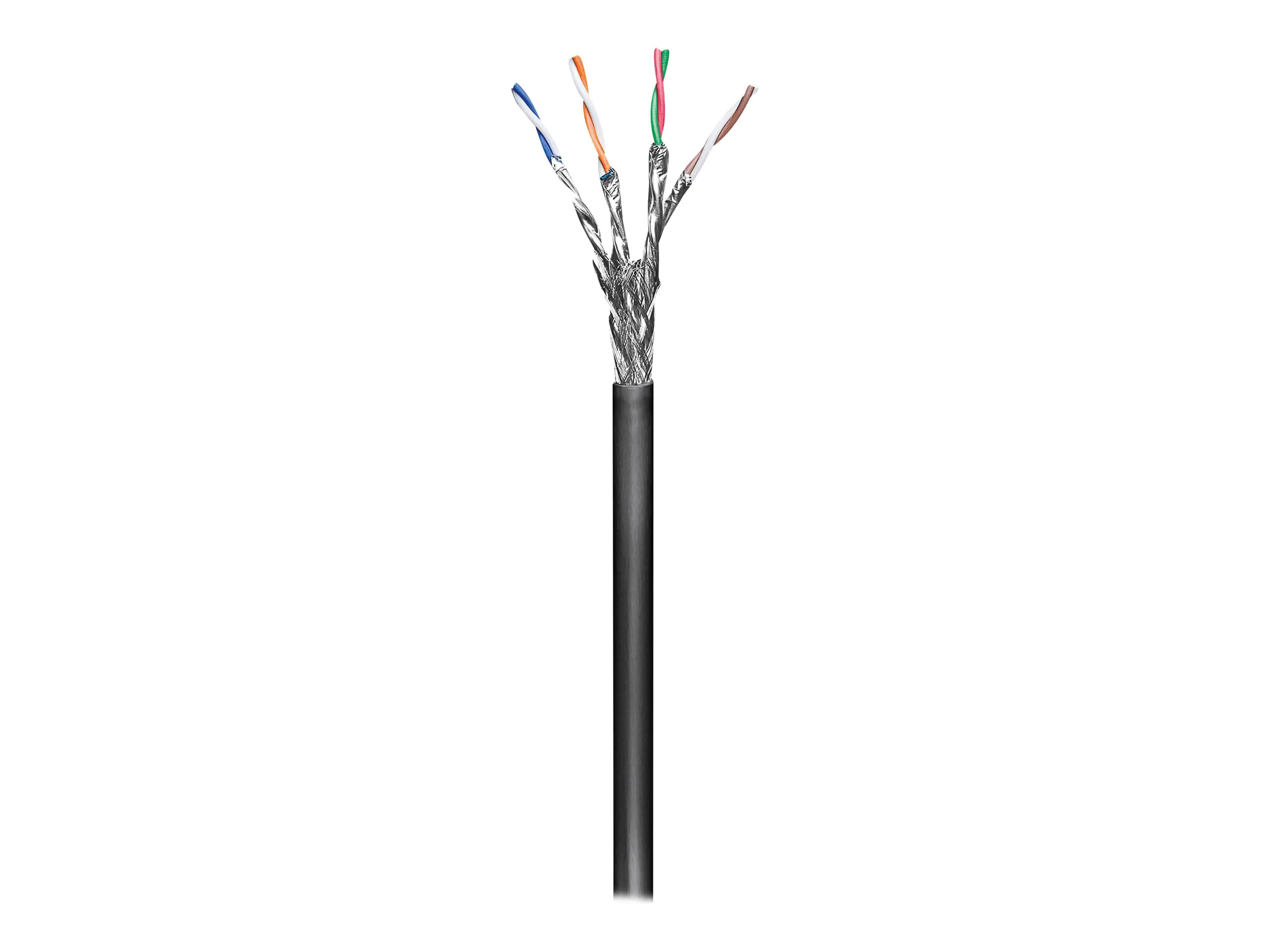goobay - Bulkkabel - 100 m - SFTP, PiMF - CAT 6 - im Freien, rund, robust - Schwarz