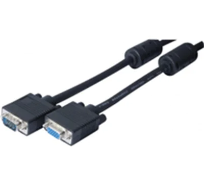 exertis Connect - VGA-Verlängerungskabel - HD-15 (VGA) (M) zu HD-15 (VGA) (W) - 5 V - 1 m - Daumenschrauben, 1920 x 1200 (WUXGA) Support - Schwarz