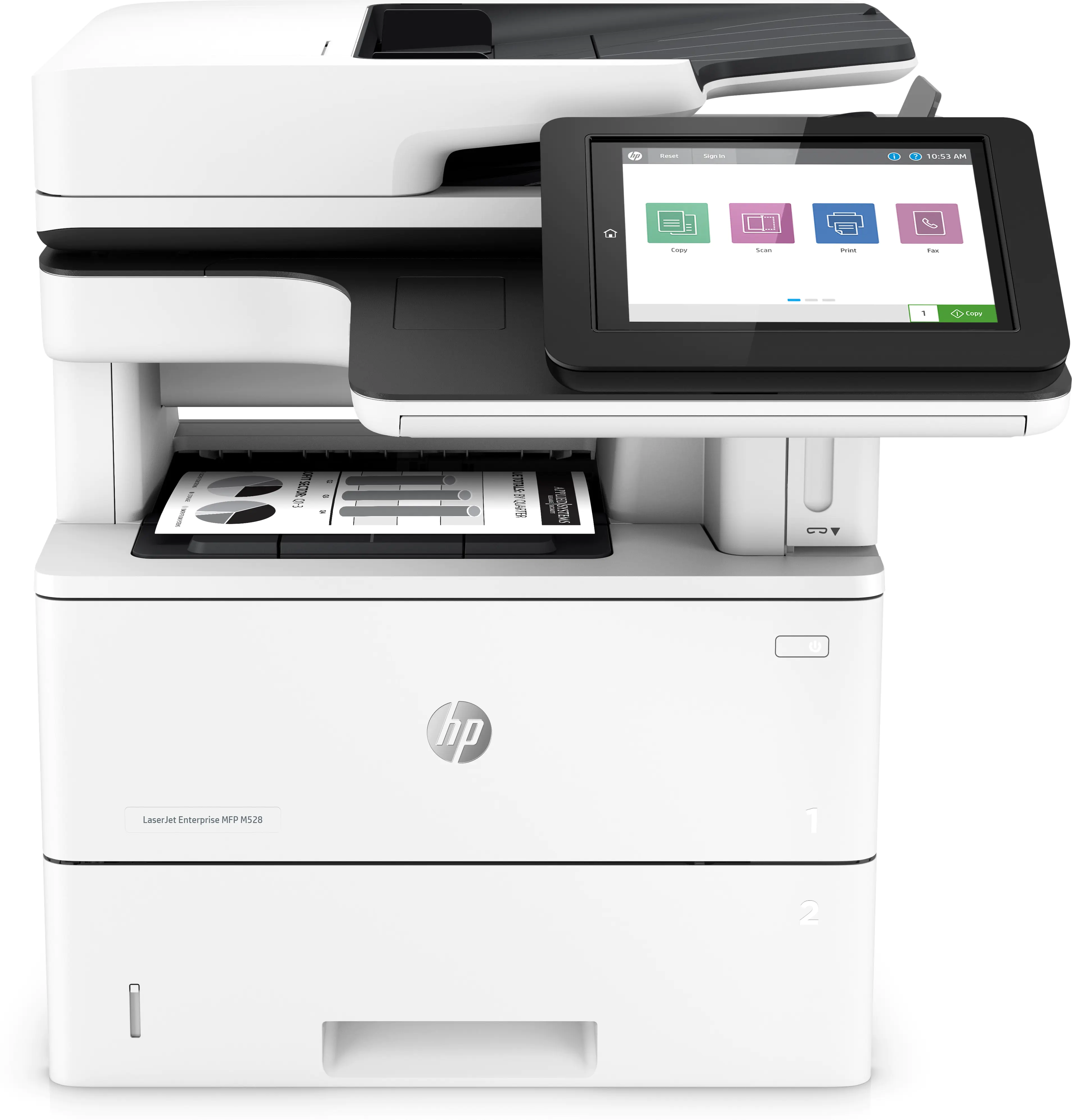 HP LaserJet Enterprise MFP M528f - Multifunktionsdrucker - s/w - Laser - Legal (216 x 356 mm) (Original) - A4/Legal (Medien) - bis zu 43 Seiten/Min. (Kopieren) - bis zu 43 Seiten/Min. (Drucken) - 650 Blatt - 33.6 Kbps - USB 2.0, Gigabit LAN, USB 2.0-Host