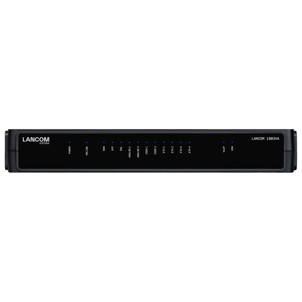 LANCOM 1803VA - Router - DSL-Modem 4-Port-Switch - 1GbE - für LANCOM SFP-AON-1, SFP-GPON-1, SFP-LX-LC1, SFP-SX-LC1