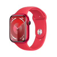 Apple Watch Series 9 (GPS + Cellular) - (PRODUCT) RED - 45 mm - Red Aluminium - intelligente Uhr mit Sportband - Flouroelastomer - rot - Bandgröße: S/M - 64 GB - Wi-Fi, Bluetooth, UWB, LTE - 4G - 39 g