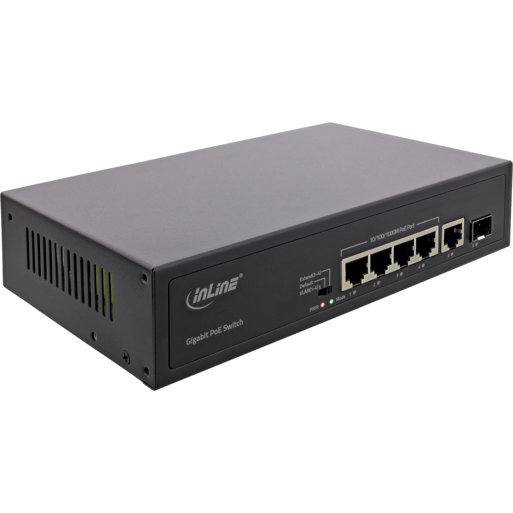 InLine - Switch - Gigabit - 5 x 10/100/1000 (4 PoE+) + 1 x SFP - Desktop - PoE+ (65 W)