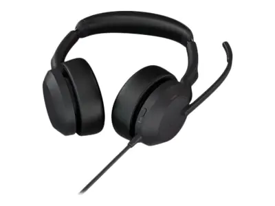 Jabra Evolve2 50 UC Stereo - Headset - On-Ear - kabelgebunden - aktive Rauschunterdrückung - USB-A - Schwarz - Zoom Certified, Cisco Webex Certified, optimiert für UC, optimiert für Google Meet, Optimized for Microsoft Teams, Alcatel-Lucent-zertifiziert,