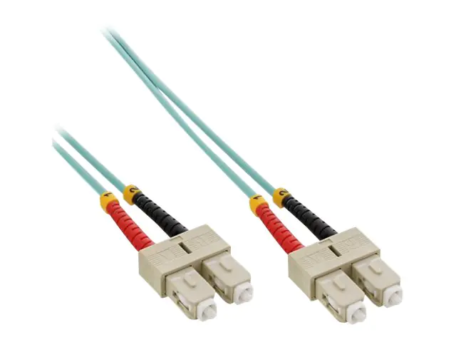 InLine - Patch-Kabel - SC multi-mode (M) zu SC multi-mode (M) - 30 m - Glasfaser - Duplex - 50/125 Mikrometer - OM3 - halogenfrei - Türkis