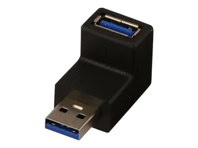 Lindy USB 3.0 Adapter Typ A 90° nach oben - USB-Adapter - USB Type B (W) zu USB Typ A (M) - USB 3.0 - 90° Stecker - Schwarz