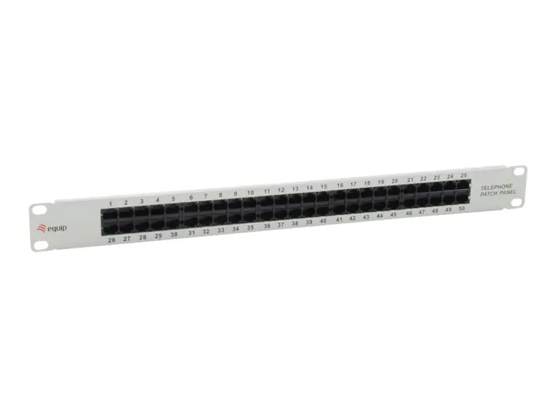 equip Pro ISDN - Patch Panel - CAT 3 - RJ-45 X 50 - Hellgrau - 1U - 48.3 cm (19")