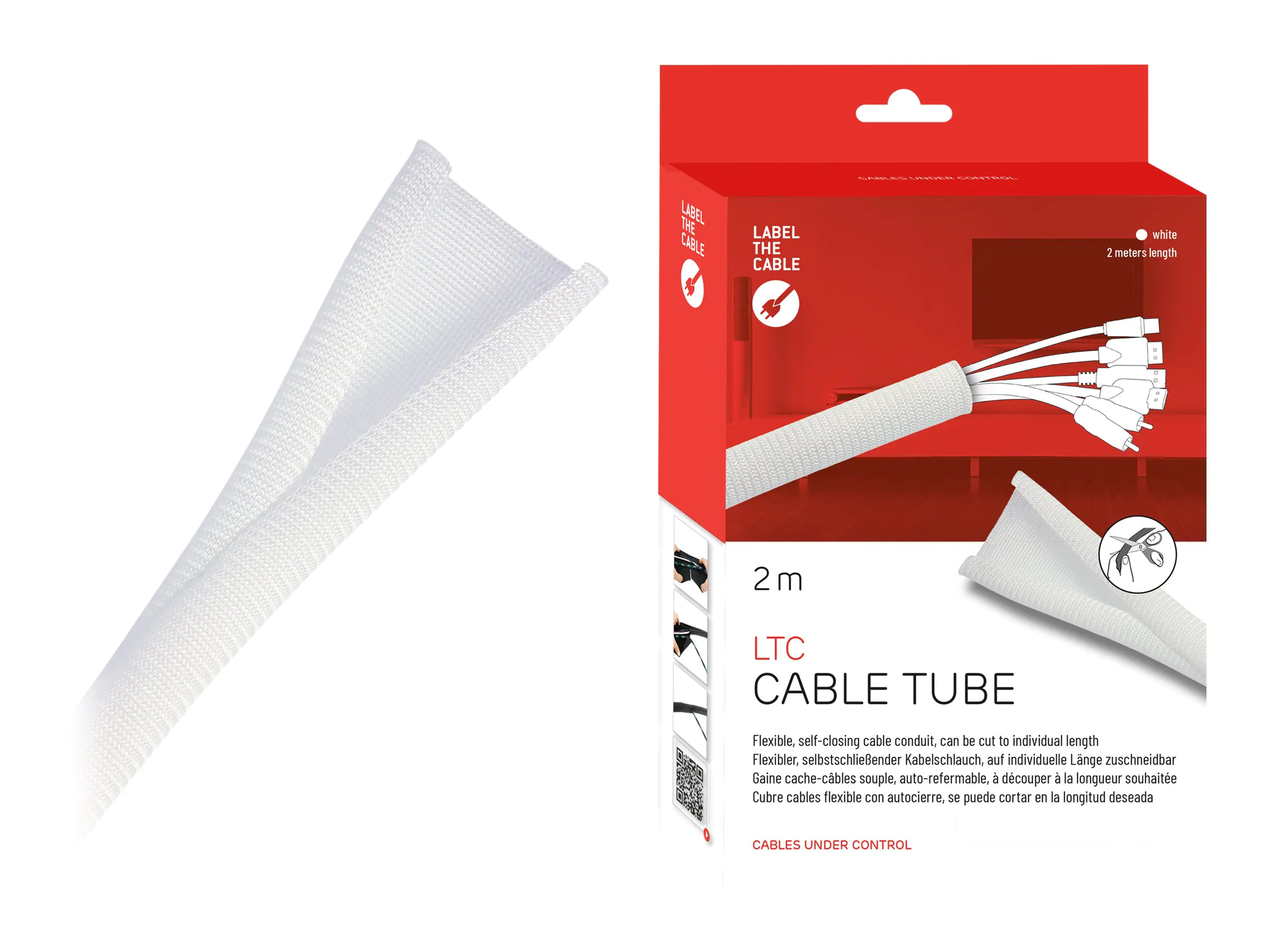 LTC CABLE TUBE - Kabelschlauch - 2 m - weiß
