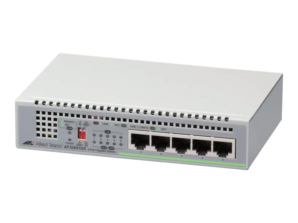 Allied Telesis CentreCOM AT-GS910/5 - Switch - 5 x 10/100/1000 - Desktop