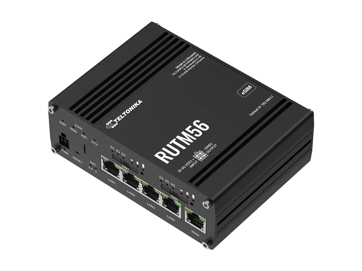 Teltonika RUTM56 - Wireless Router - Netz - WWAN 4-Port-Switch