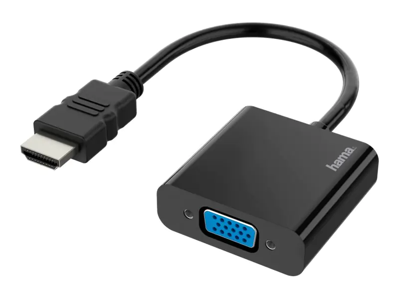 Hama - Video- / Audio-Adapter - HDMI Stecker zu HD-15 (VGA), mini-phone stereo 3.5 mm weiblich - 15 cm - Schwarz - 1080p-Unterstützung