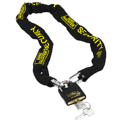 BURG-WÄCHTER Diebstahlschutz SKM 8/90/NI50 Kettenschloss 900mm 8mm Stahl, gehärtet/Textil schwarz/gelb