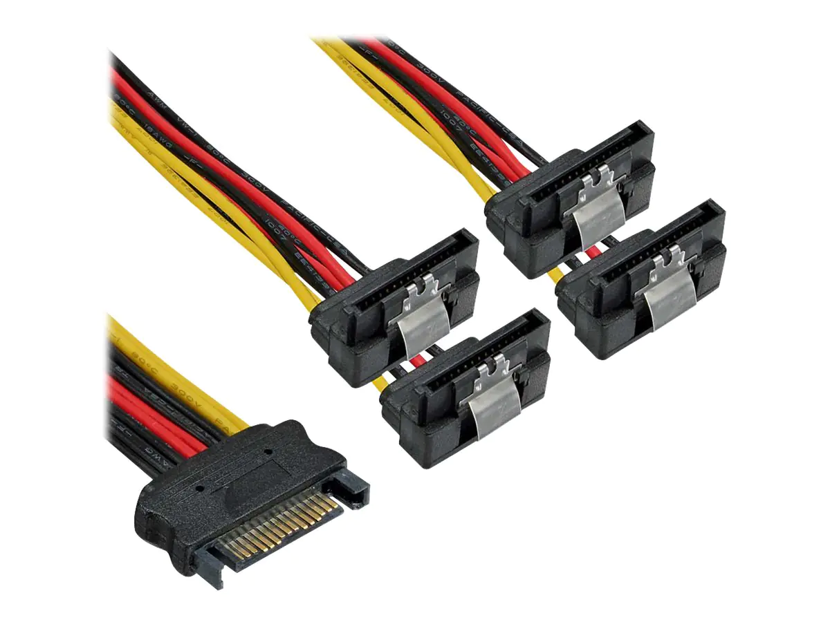 InLine Y-cable - Netzteil - SATA-Stromstecker (M) gerade zu SATA-Stromstecker (W) gewinkelt - 30 cm