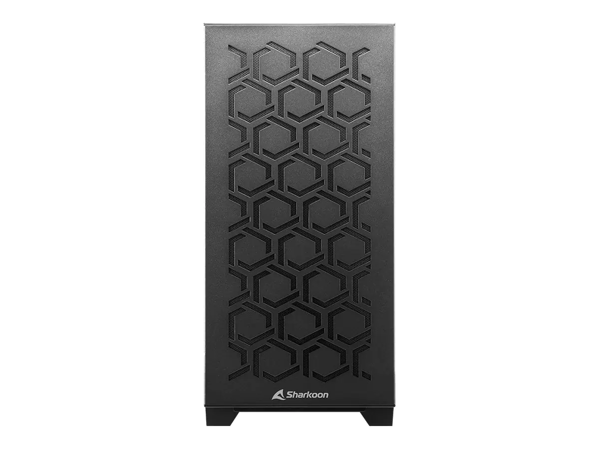 Sharkoon MS-Y1000 - microATX - Seitenteil mit Fenster (gehärtetes Glas) - keine Spannungsversorgung (ATX) - Schwarz - USB/Audio