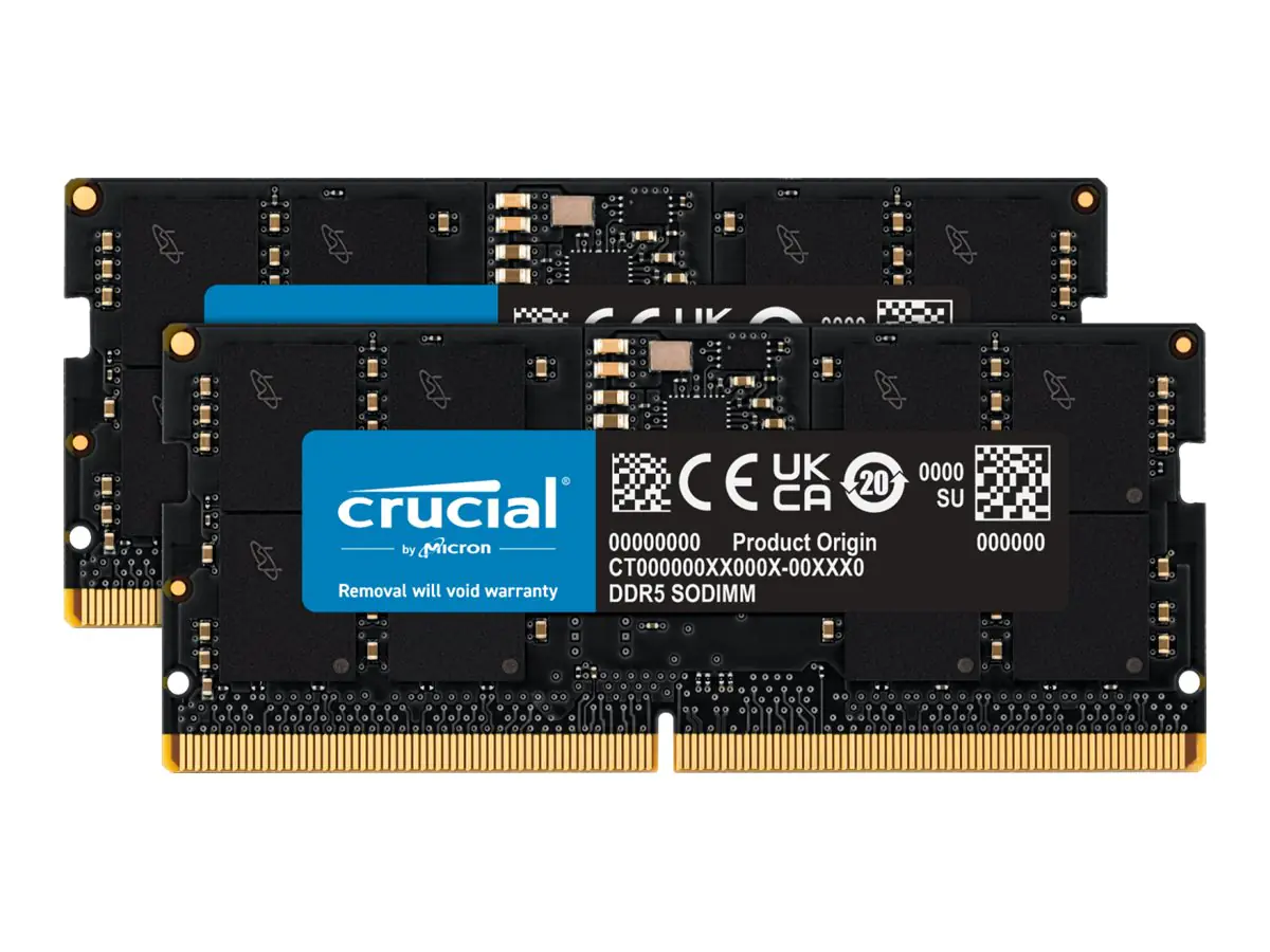 Crucial - DDR5 - Kit - 32 GB: 2 x 16 GB - SO DIMM 262-PIN - 4800 MHz / PC5-38400 - CL40 - 1.1 V - ungepuffert - non-ECC